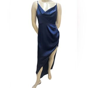 NBD Midnight Blue Asymmetrical Dress small